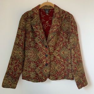 Vintage 90s Portrait Paisley Jaquard Tapestry Blazer